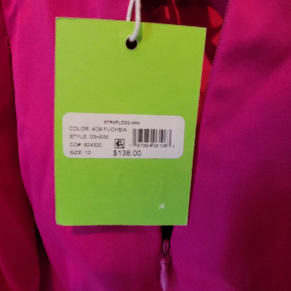 NWT SAM EDELMAN Strapless Structured Mini Dress Pink Y2K Size 10 - Picture 5 of 11